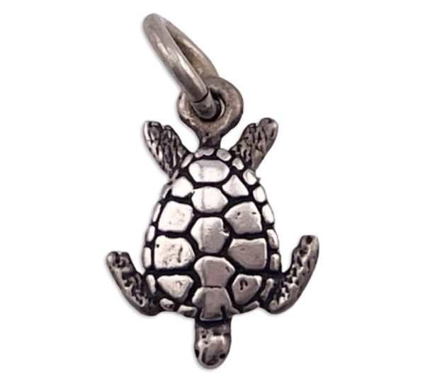 sterling silver small sea turtle pendant