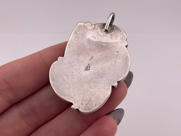 sterling silver 2" turquoise pendant