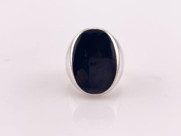 size 8 sterling silver onyx ring