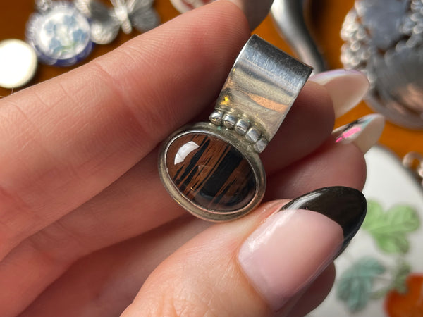 sterling silver jasper pendant