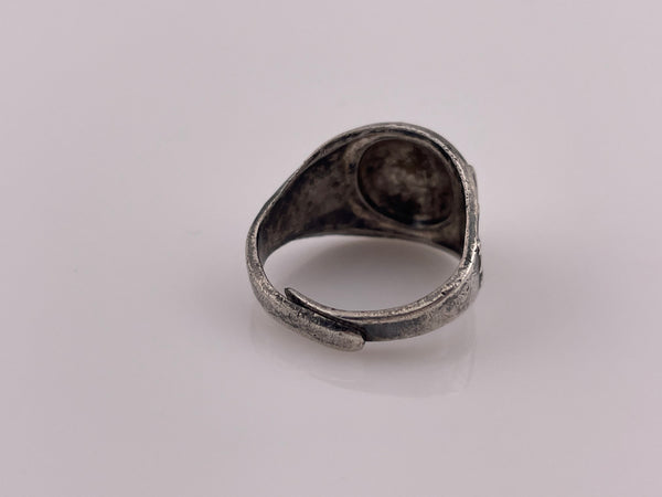 size 8-8.25 adjustable sterling silver baseball ring