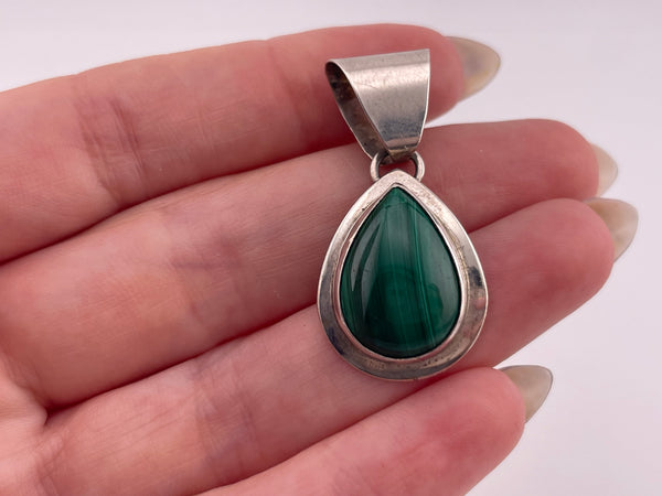sterling silver malachite pendant