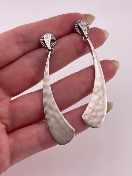 sterling silver Robert Lee Morris RLM Studio stoneless hammered matte finish post dangle earrings