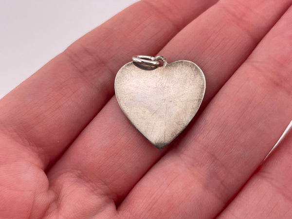 sterling silver heart tag pendant