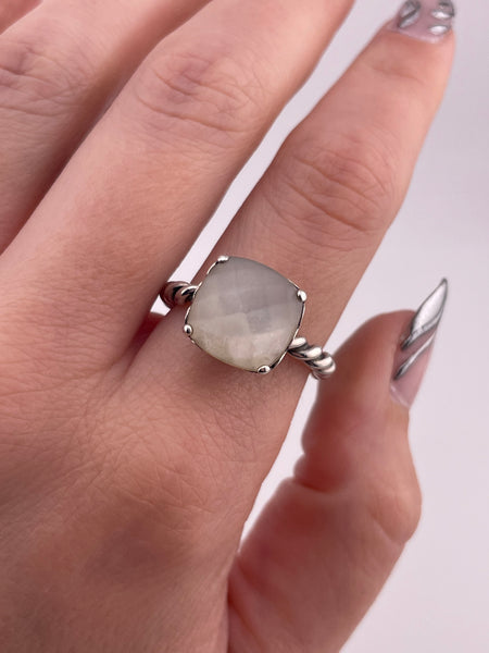 size 8.5 sterling silver Pandora mother of pearl twisted band ring