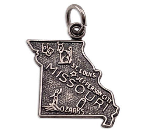 sterling silver Missouri state pendant