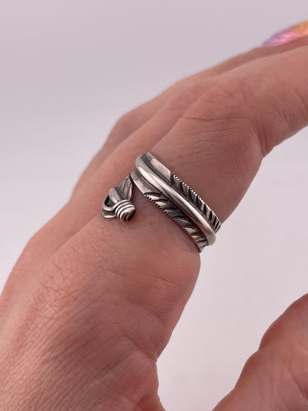 size 8.75 sterling silver feather bypass ring