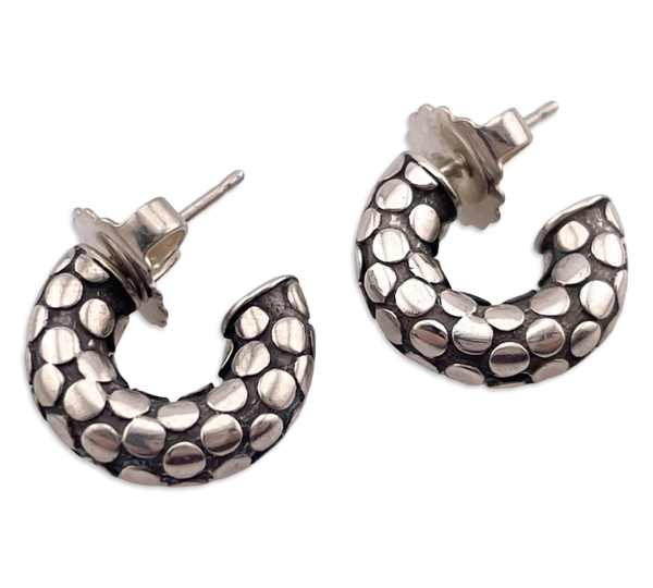 sterling silver John Hardy Kali dotted hoop post earrings