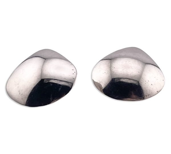 sterling silver stoneless fan post earrings