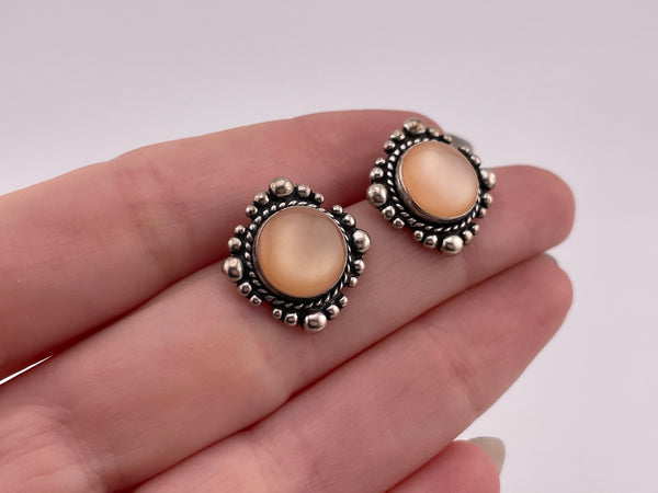 sterling silver mother of pearl post earrings