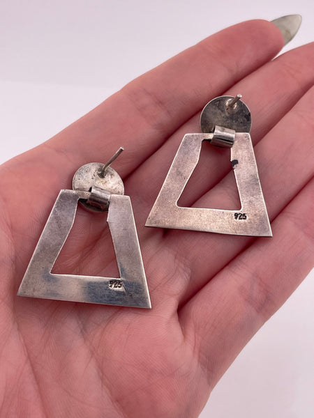 sterling silver stoneless post hinge earrings