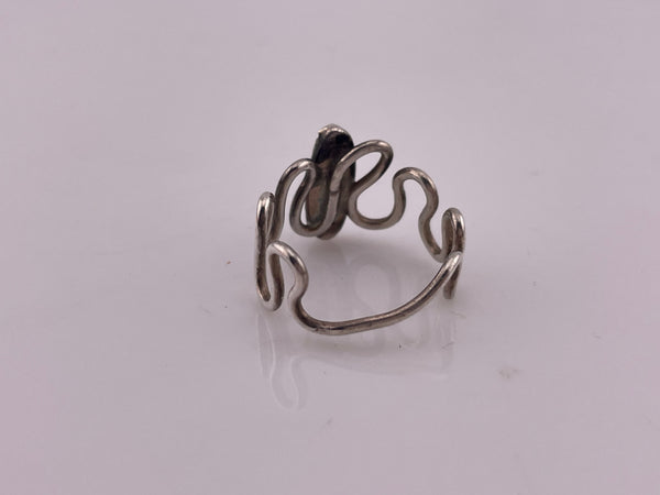 size 8.25 sterling silver onyx squiggle band ring