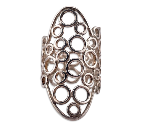 size 5.75 sterling silver stoneless circle pattern ring