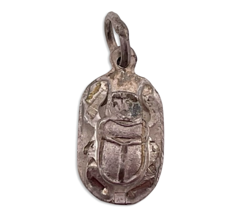 sterling silver scarab pendant