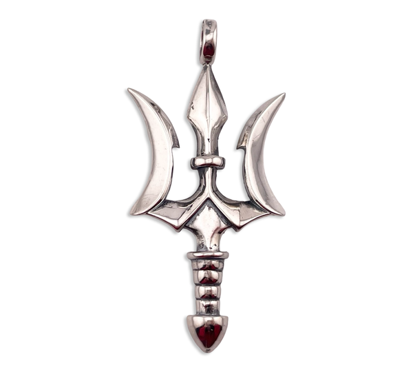 sterling silver 3-1/2" long Tribal Sons trident pendant