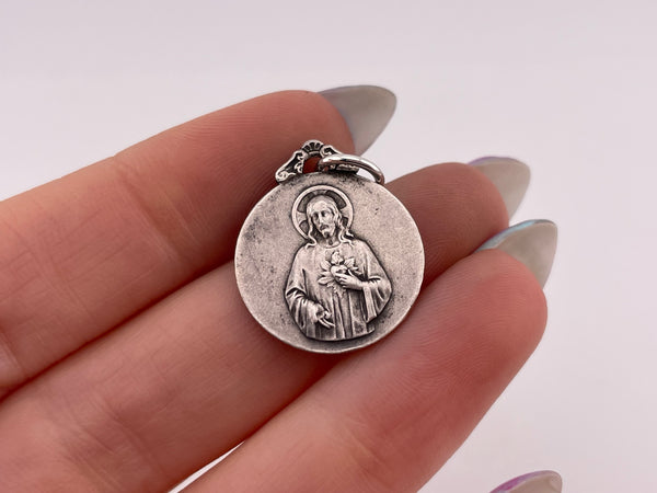 sterling silver religious Mary & Jesus pendant