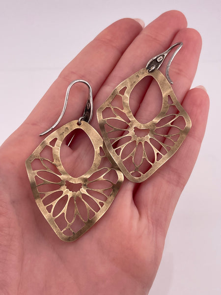 sterling silver & gold wash Silpada cut-out wave dangle earrings