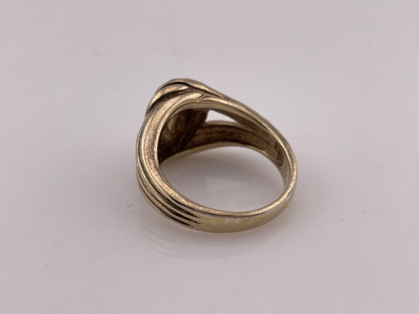 size 9 sterling silver gold washstoneless textured knot ring