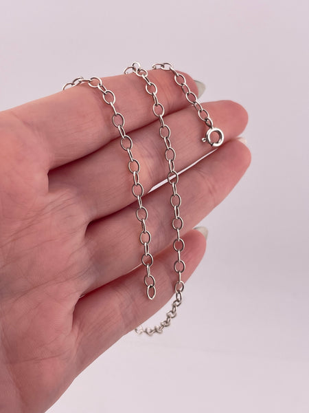 sterling silver 17" circle link chain necklace