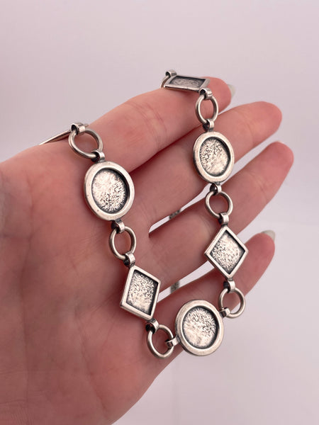 sterling silver 17-3/4" artisan textured necklace