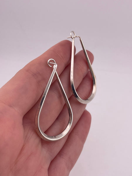 sterling silver Ed Levin stoneless teardrop post earrings