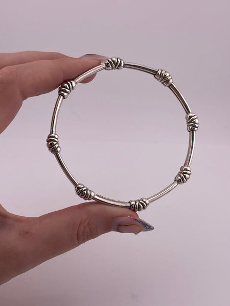 sterling silver 8" David Wysor stoneless bangle bracelet