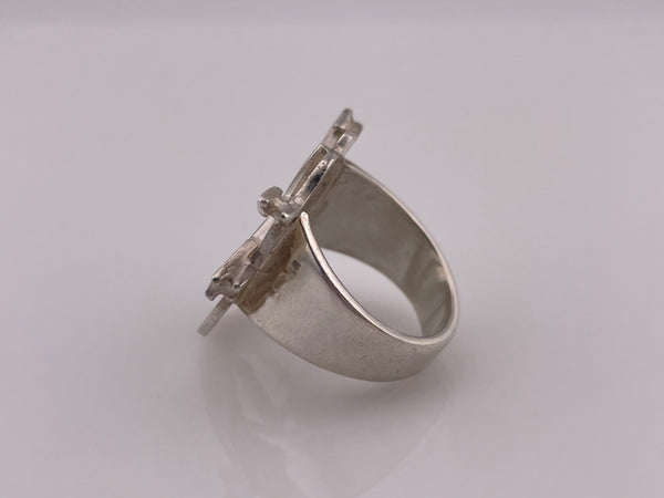 size 9 sterling silver armed forces ring