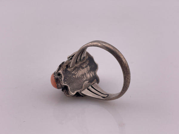 size 9 sterling silver angel skin coral ring
