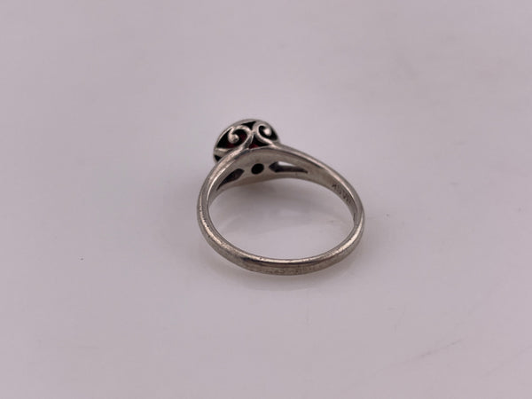 size 6.25 sterling silver faceted garnet ring