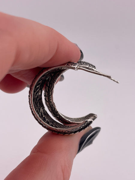 sterling silver 1" Carolyn Pollack post hoop earrings