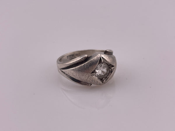 size 11 sterling silver Clark & Coombs white topaz ring