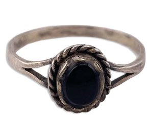 size 8.75 sterling silver onyx ring