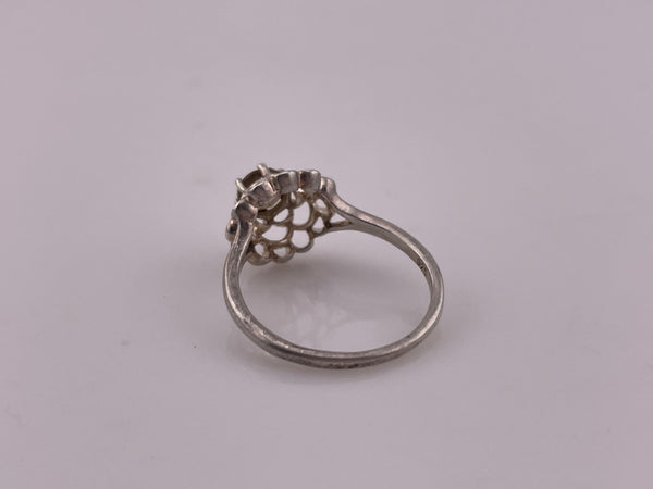 size 9 sterling silver faceted smokey topaz ring