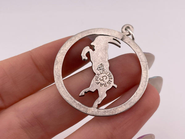 sterling silver Aries the Ram zodiac sign cut out pendant