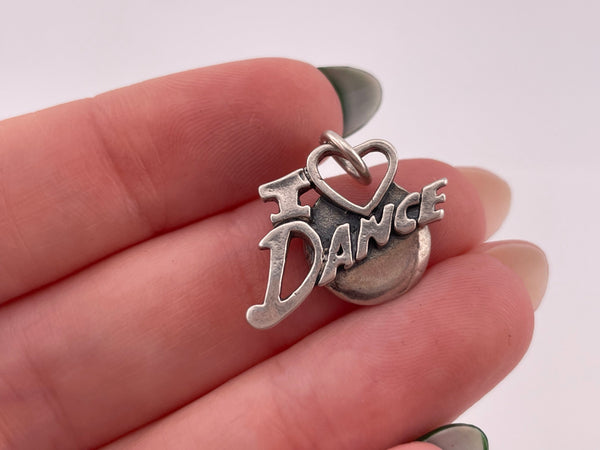 sterling silver I heart Dance pendant