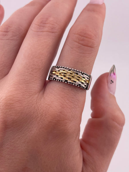size 9.25 sterling silver gold wash stoneless ring