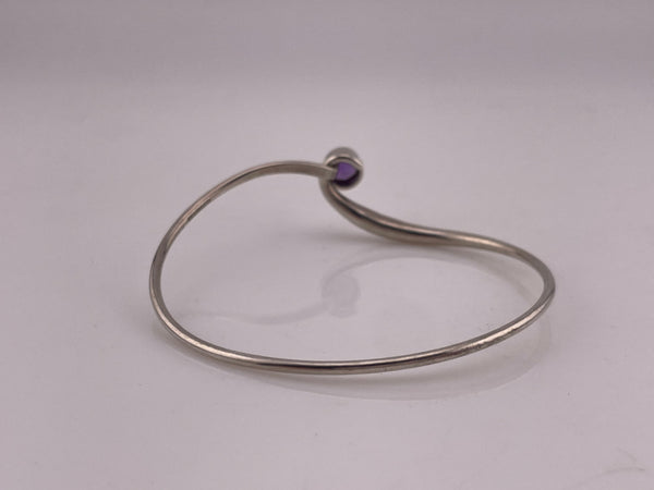 sterling silver Ed Levin faceted amethyst bangle bracelet