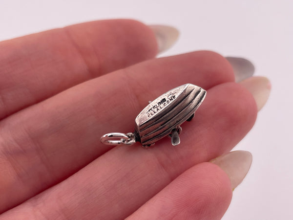 sterling silver Ella L. Cone fisherman row boat pendant