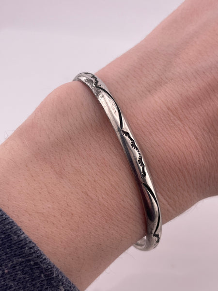 sterling silver stamped stacking cuff bracelet