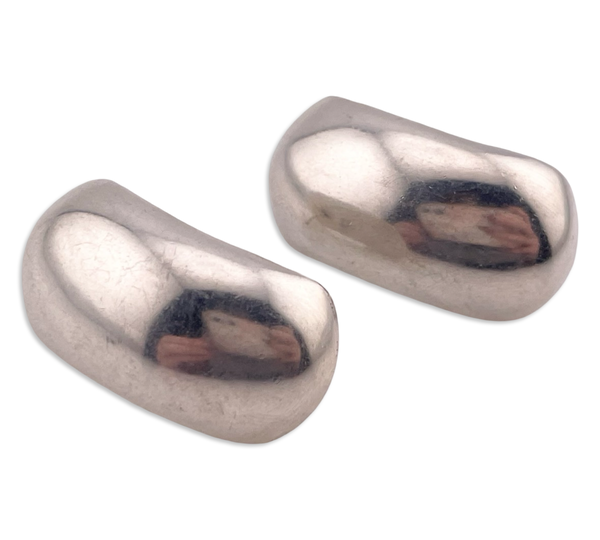 sterling silver Mexican domed stoneless curved post earrings
