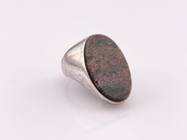 size 5.75 adjustable band 800 silver chunky jasper ring