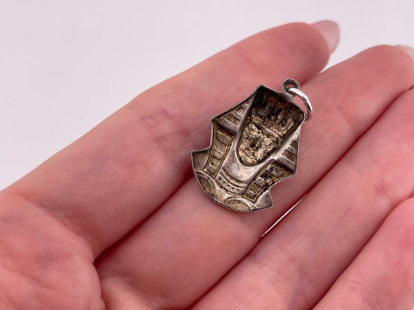 sterling silver Egyptian Revival pressed pharaoh pendant