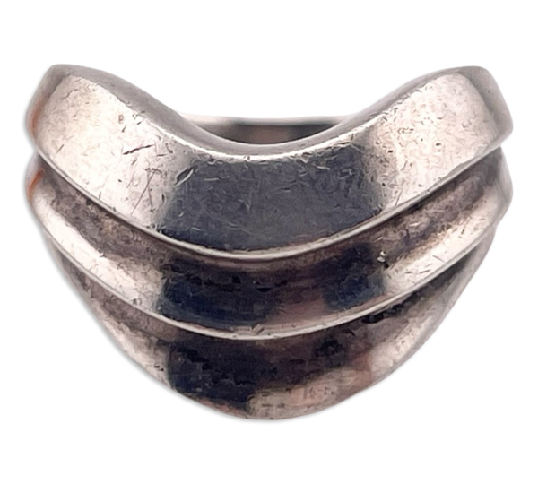 size 6.5 sterling silver chunky stoneless textured ring