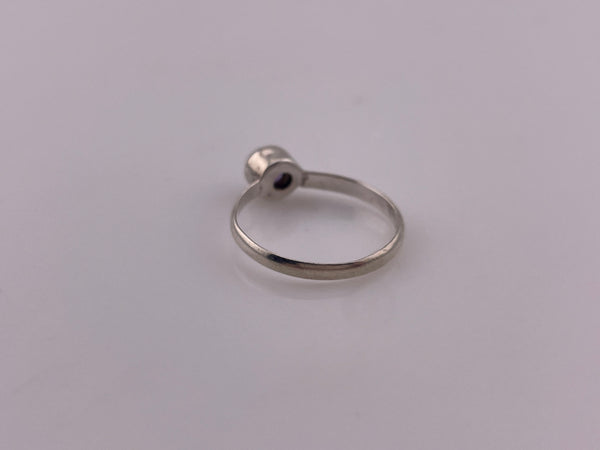 size 6.25 sterling silver round amethyst ring