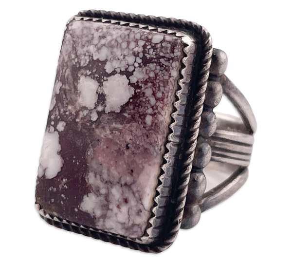 size 13.75 sterling silver Garrison Boyd Navajo crazy horse magnesite rectangle ring