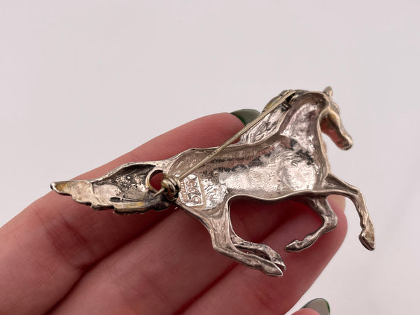 sterling silver artisan Glen Sandoval horse brooch pin