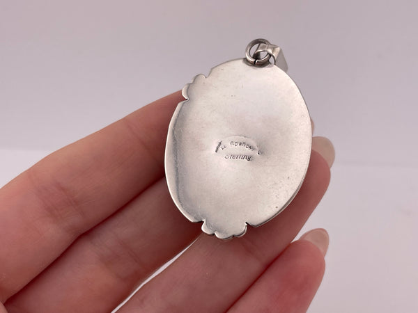 sterling silver crazy lace agate pendant