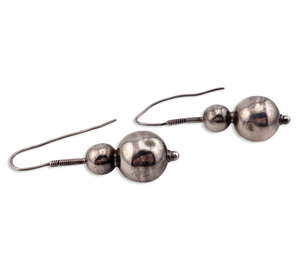 sterling silver stoneless ball dangle earrings **AS IS**