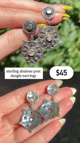 RESERVED PRIVATE LISTING -- sterling silver abalone earrings B15