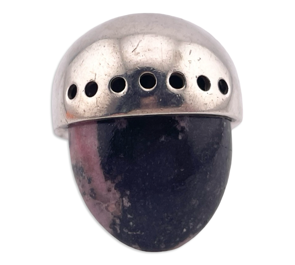 size 8 sterling silver rhodonite modernist ring